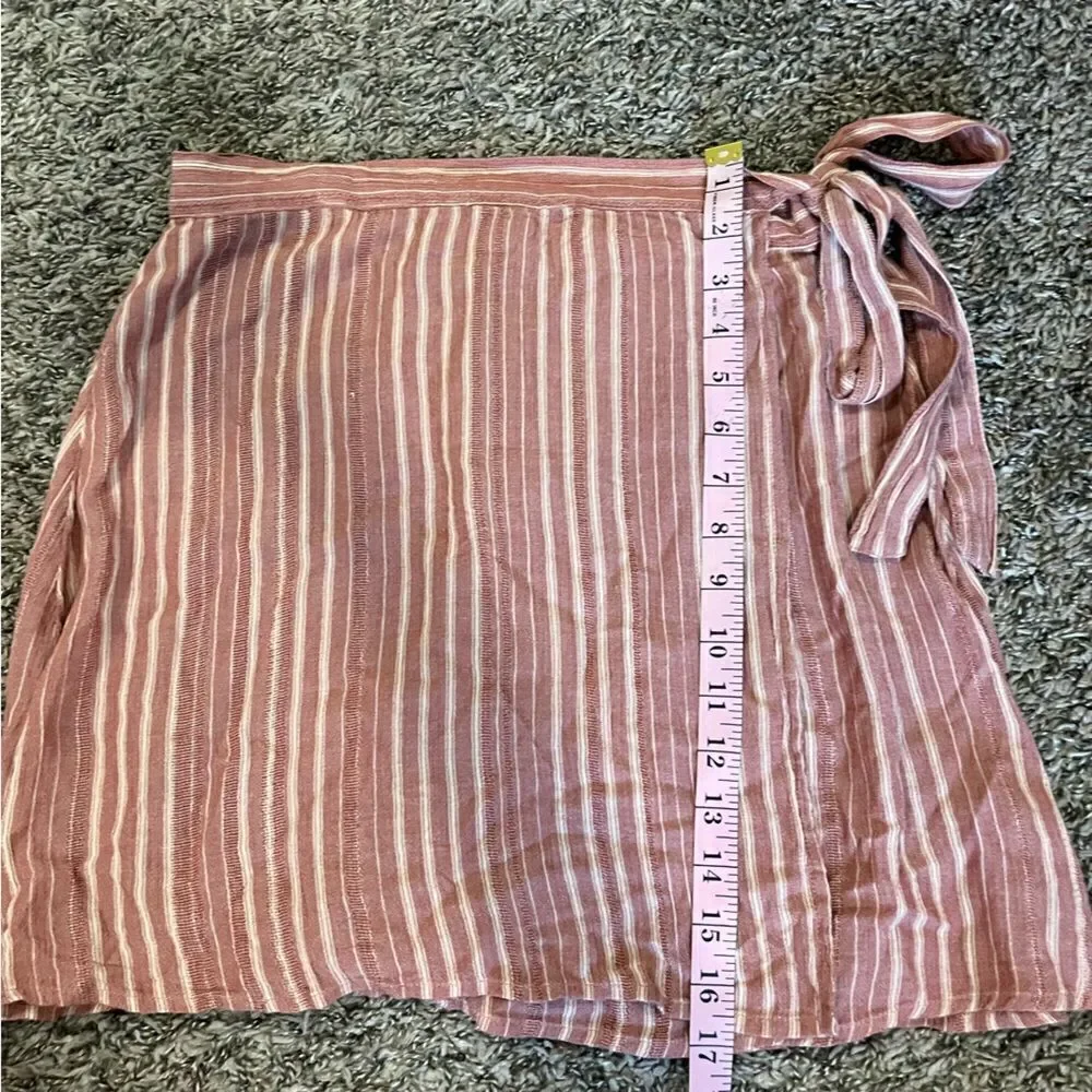 AE High-Waisted Tie Wrap Mini Skirt Stripe NWT Small